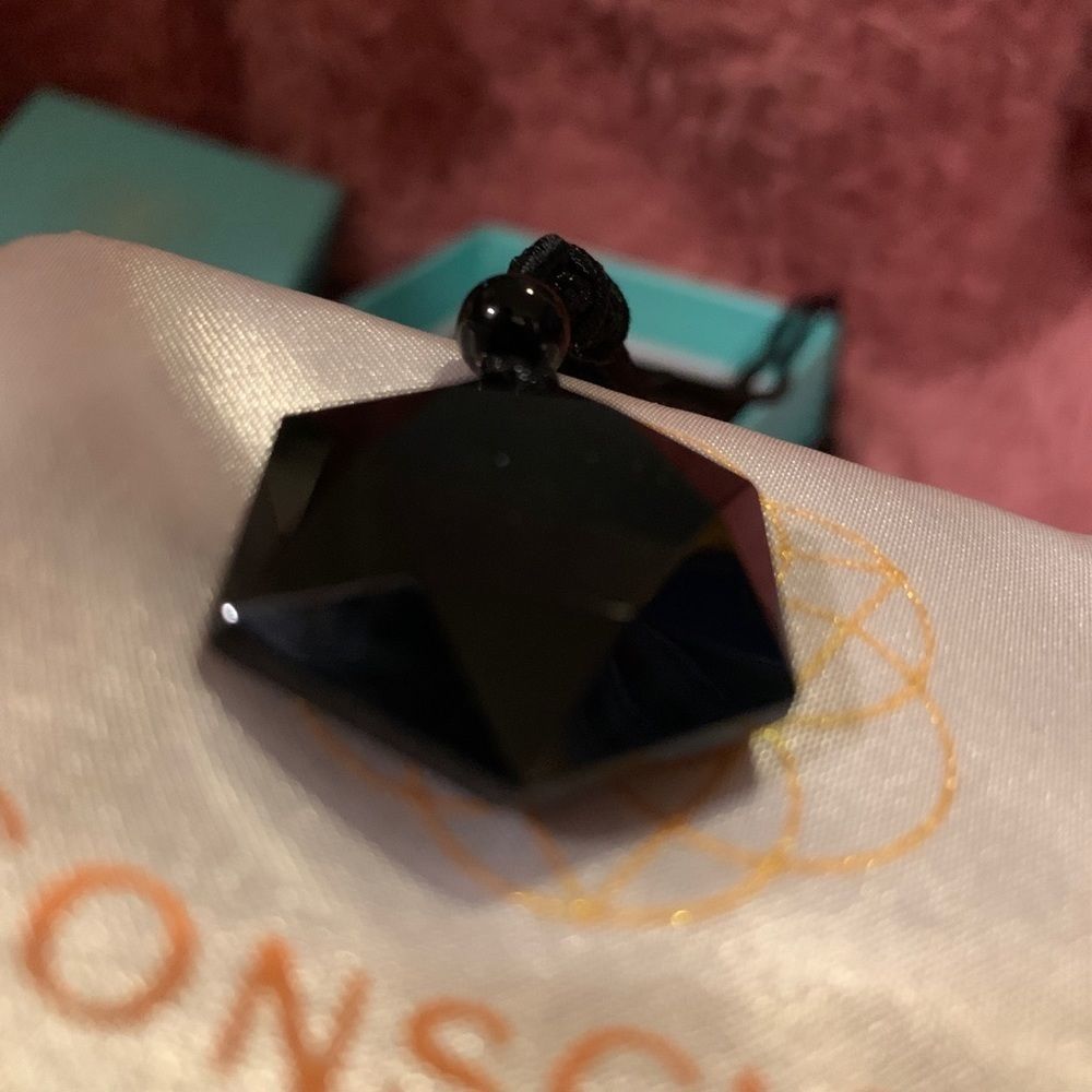 Obsidian stone pendant